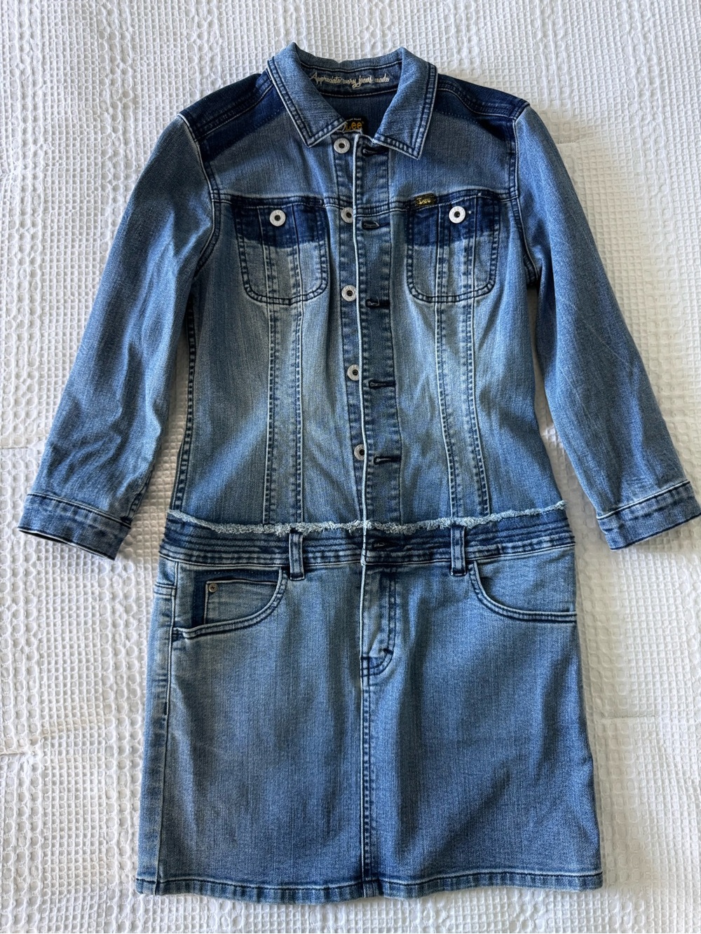 LEE Blue Denim Button-Front Dress